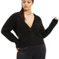 Cardigan feminino plus size com botões e frente, preto, tamanho 2X, Danielle Bernstein