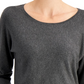 JM Collection Top feminino com manga dolman e rebites, cinza, tamanho médio
