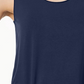 JM Collection Regata feminina com decote redondo, azul, tamanho pequeno