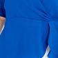 Blusa feminina Alfani de malha sobrepeliz drapeada franzida azul tamanho 1X