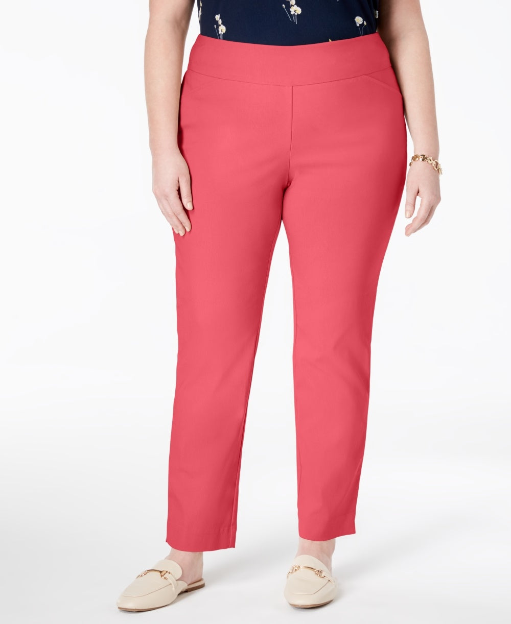 Calça feminina Charter Club Cambridge Tummy Control, vermelha, tamanho 26W