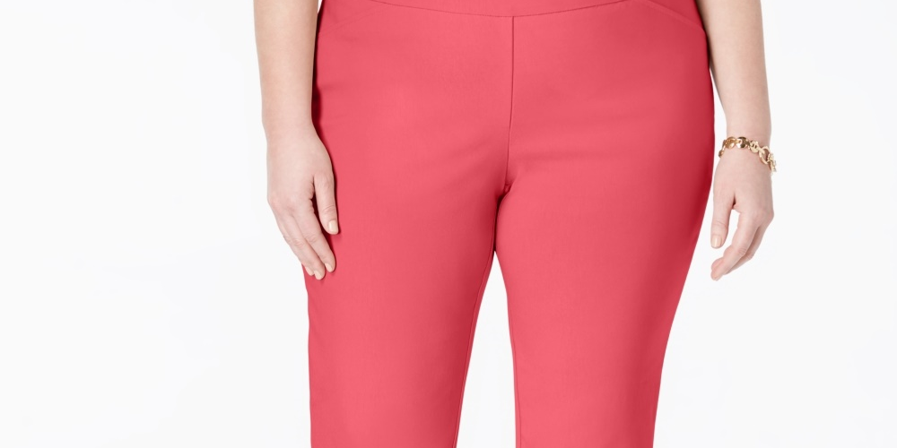 Calça feminina Charter Club Cambridge Tummy Control, vermelha, tamanho 26W