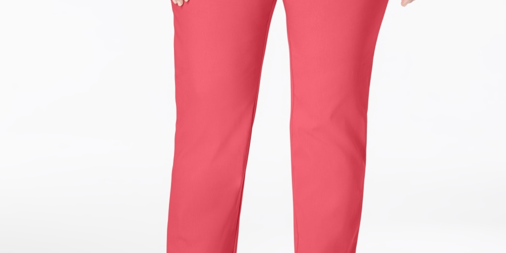 Calça feminina Charter Club Cambridge Tummy Control, vermelha, tamanho 26W