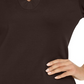 Camiseta feminina Karen Scott de algodão com cadarço, marrom, tamanho pequeno