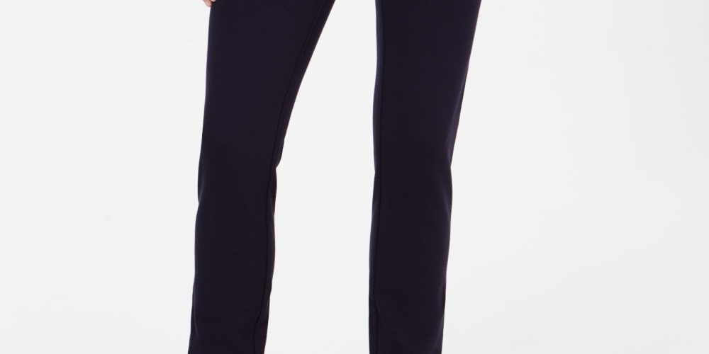 Calça skinny feminina de malha ponte estilo &amp; co, azul, tamanho 6, pequena