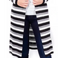 Cardigan Duster Listrado Feminino NY Collection Preto Tamanho Pequeno