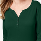 Karen Scott Top Henley de Algodão Feminino Verde Tamanho X-G