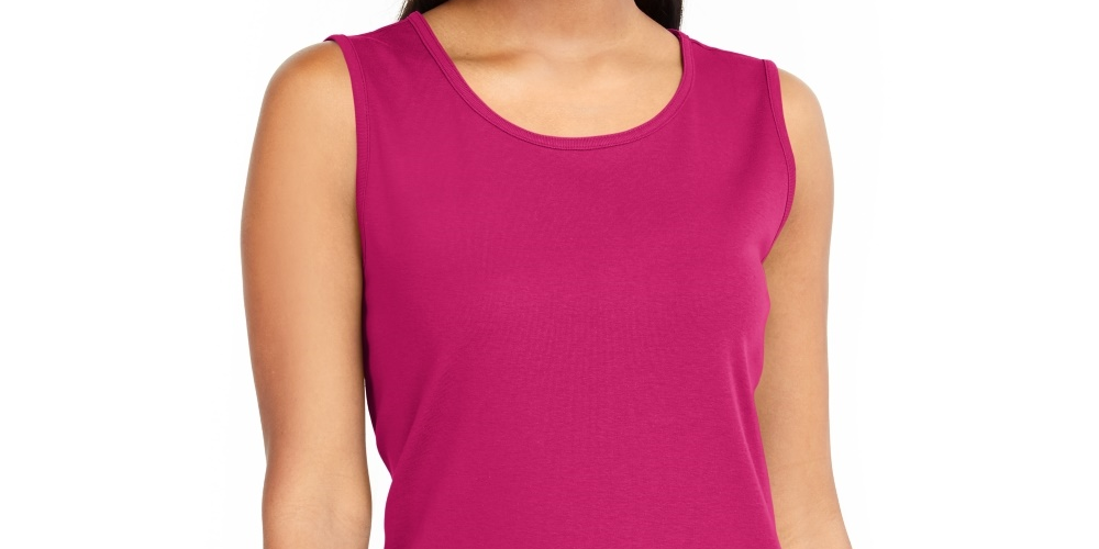 Regata feminina Karen Scott de algodão, vermelha, tamanho médio