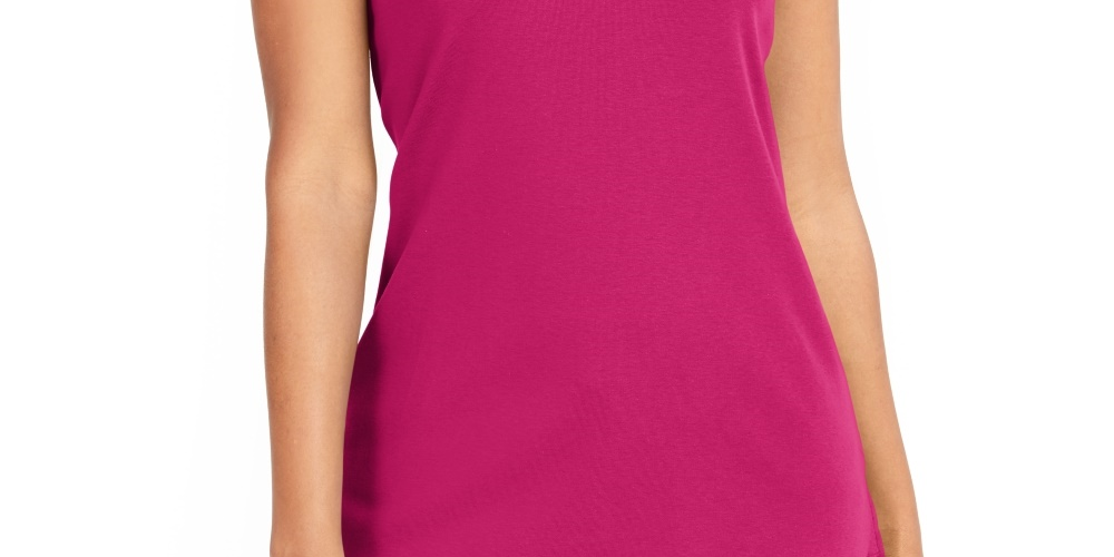 Regata feminina Karen Scott de algodão, vermelha, tamanho médio