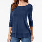 Top de chiffon feminino Style &amp; Co, azul, tamanho X-S