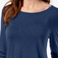 Top de chiffon feminino Style &amp; Co, azul, tamanho X-S