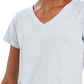 Camiseta feminina estilo &amp; co, gola V, azul, tamanho extrapequeno