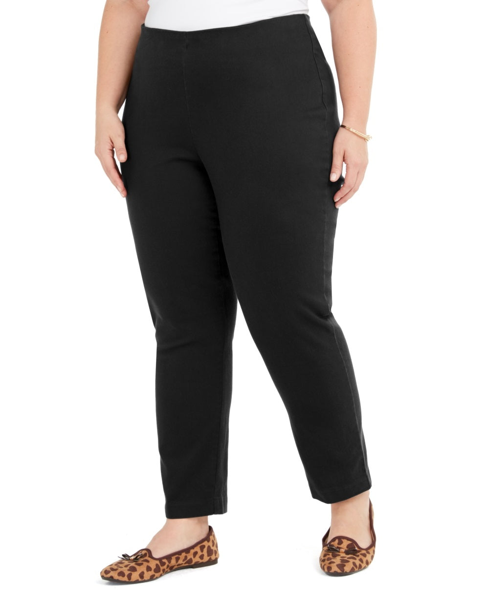 Calça skinny plus size feminina Charter Club, preta, tamanho 20W