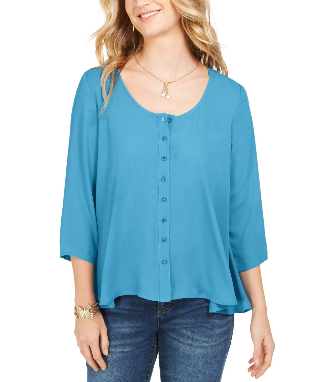Blusa feminina estilo swing roxa tamanho grande