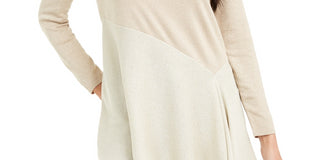 Alfani Suéter assimétrico com blocos de cores feminino pequeno bege PL