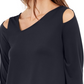 Blusa feminina Alfani com recorte assimétrico, azul, tamanho pequeno e pequeno