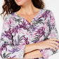 Karen Scott Feminino Petite Estampado Henley Vermelho Tamanho Petite X-Large