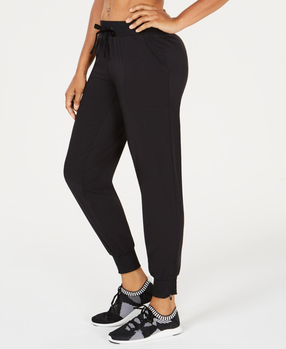 Calça de moletom feminina Ideology em tecido reciclado, preta, tamanho X-G