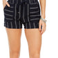 Shorts de linho listrado feminino Style &amp; Co, azul, tamanho pequeno