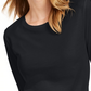 Camiseta feminina lisa com manga 3/4 Maison Jules, preta, tamanho pequeno