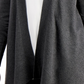 Cardigan feminino com bainha texturizada e frente em cascata, tamanho grande, cinza, da coleção JM