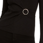 Suéter feminino de malha metálica com envoltório falso, preto, tamanho PL, da INC International Concepts