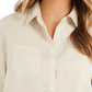Camisa de linho feminina Charter Club bege tamanho extragrande