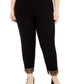 Calça feminina Alfani plus size com bainha de renda e ajuste folgado, preta, tamanho 20W