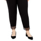 Calça feminina Alfani plus size com bainha de renda e ajuste folgado, preta, tamanho 20W