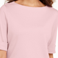Karen Scott Blusa feminina com decote canoa e mangas curtas, rosa, tamanho pequeno