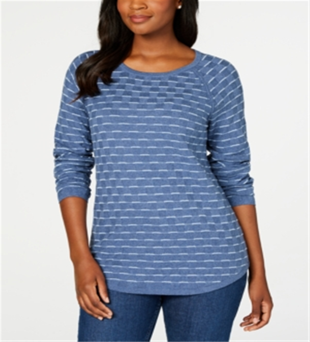 Karen Scott Suéter Texturizado Feminino Azul Tamanho Grande