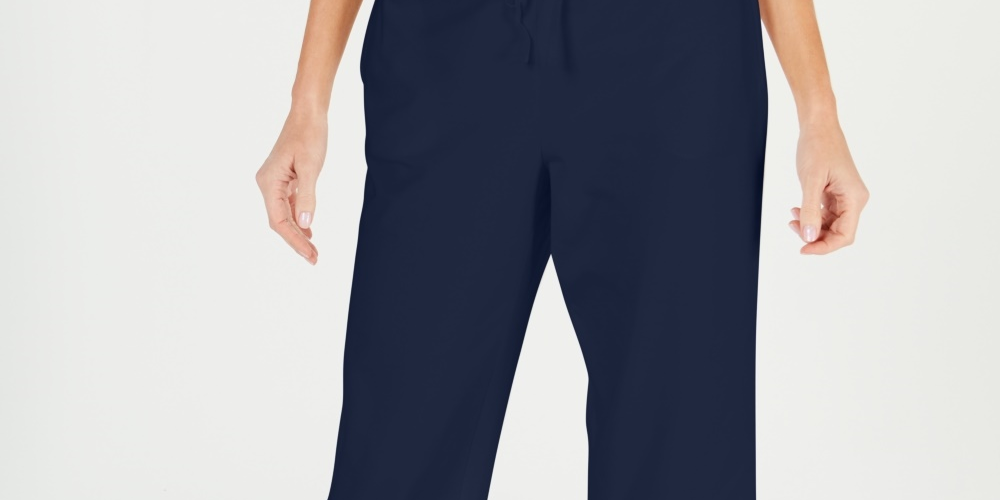 Calça Capri Karen Scott Feminina Petite com Cordão Azul Marinho Tamanho PM