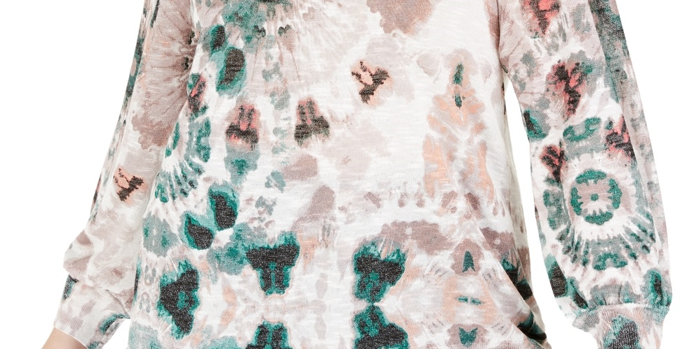 Suéter texturizado tie-dye plus size feminino INC International Concepts marrom 0X
