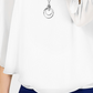Blusa feminina com colar assimétrico JM Collection, branca, tamanho X-Large