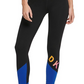 Leggings femininas esportivas DKNY Colorblocked no tornozelo, pretas, tamanho XS