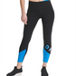 Leggings femininas esportivas DKNY Colorblocked no tornozelo, pretas, tamanho XS
