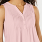 Blusa feminina sem mangas Charter Club Pintuck rosa tamanho grande