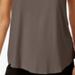 JM Collection Regata feminina com decote redondo, marrom, tamanho XS