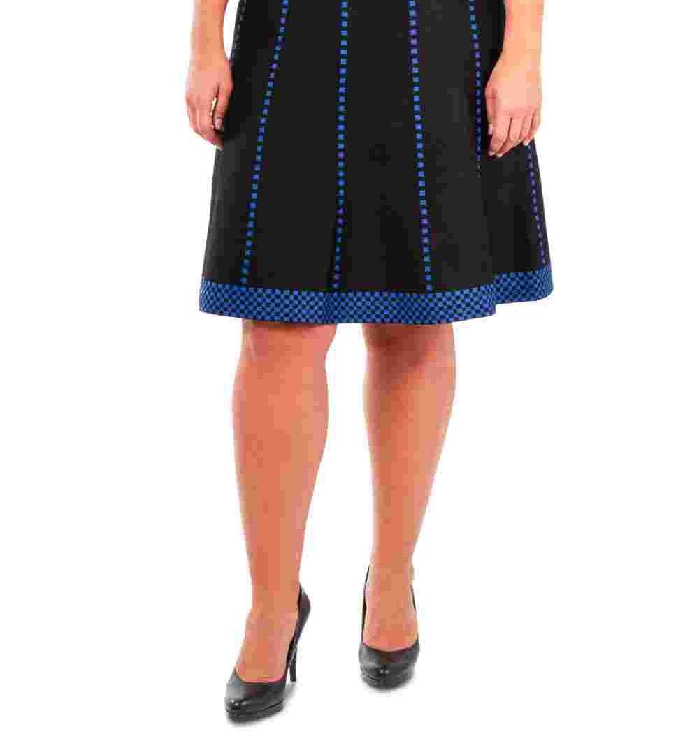 Saia feminina plus size fit &amp; flare pull-on da coleção NY, azul brilhante, tamanho 1X