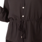 Blusa feminina plus size com cordão na cintura, tamanho 2X, preta, da NY Collection