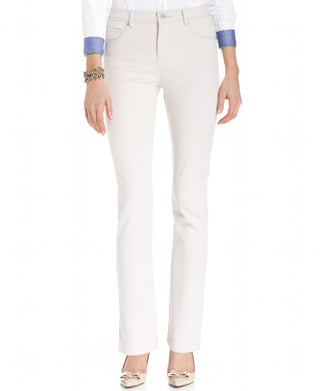 Charter Club Women's Lexington Tummy Control Straight Leg Jeans Beige Size 18