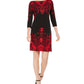 Vestido estampado feminino JM Collection Petite, preto, tamanho pequeno
