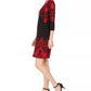 Vestido estampado feminino JM Collection Petite, preto, tamanho pequeno
