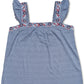 Top feminino Pointelle Linear Jacquard com alças bordadas, azul, tamanho 0X, da Style &amp; Co