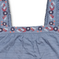 Top feminino Pointelle Linear Jacquard com alças bordadas, azul, tamanho 0X, da Style &amp; Co