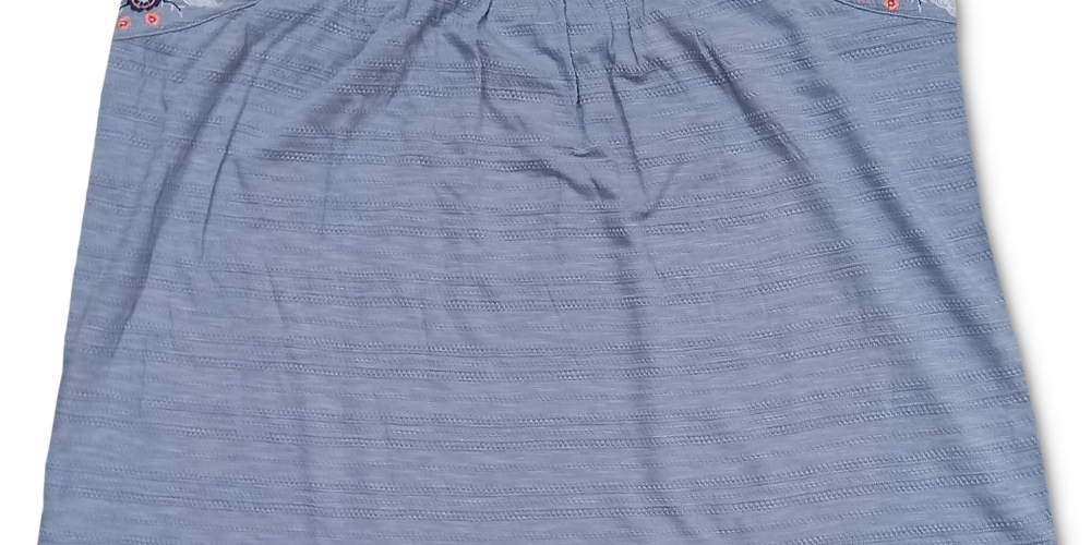 Top feminino Pointelle Linear Jacquard com alças bordadas, azul, tamanho 0X, da Style &amp; Co