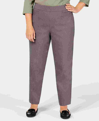 Calça Alfred Dunner Plus Size Classic Allure Tummy Control, cinza, tamanho 16W