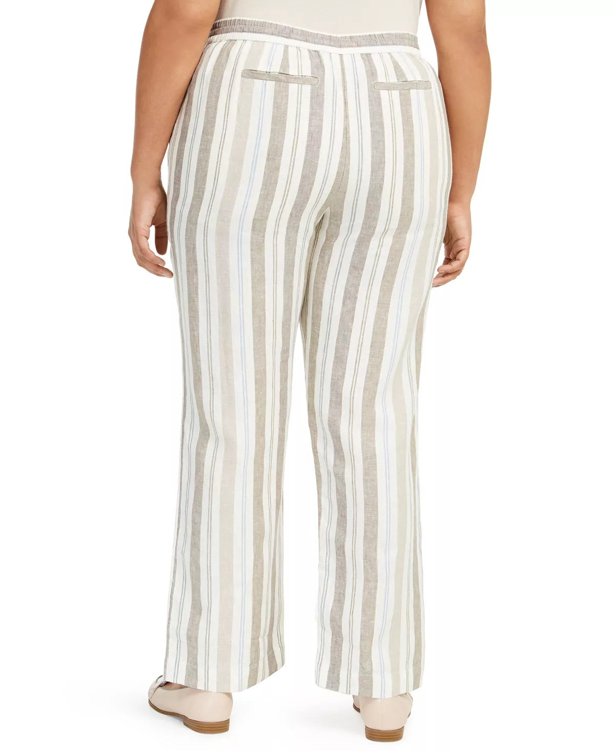 Calça de linho feminina Charter Club, branca, tamanho 0X