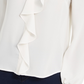 Blusa feminina com babados Thalia Sodi, branca, tamanho X-S