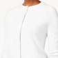 Karen Scott Cardigan Feminino com Botões e Contas, Branco, Tamanho XS